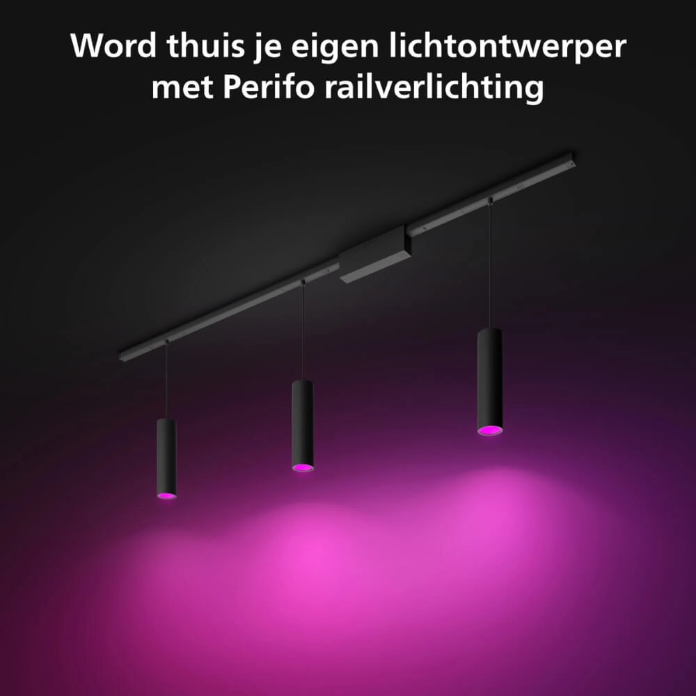 Hue Perifo - White and color set van 3 hanglampen zwart Philips 8719514407725