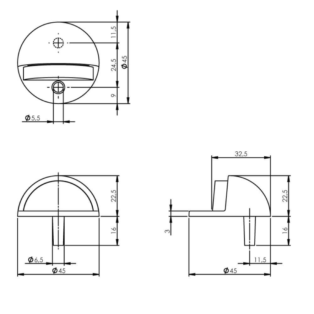 Deurstop bol Stelo chroom Intersteel 8714186023655