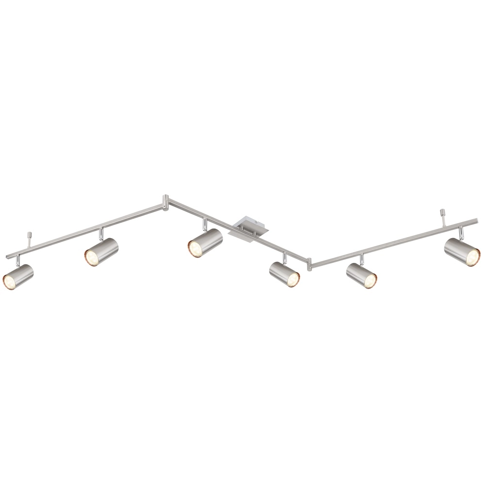 Plafondlamp Robby 6-lichts nikkel