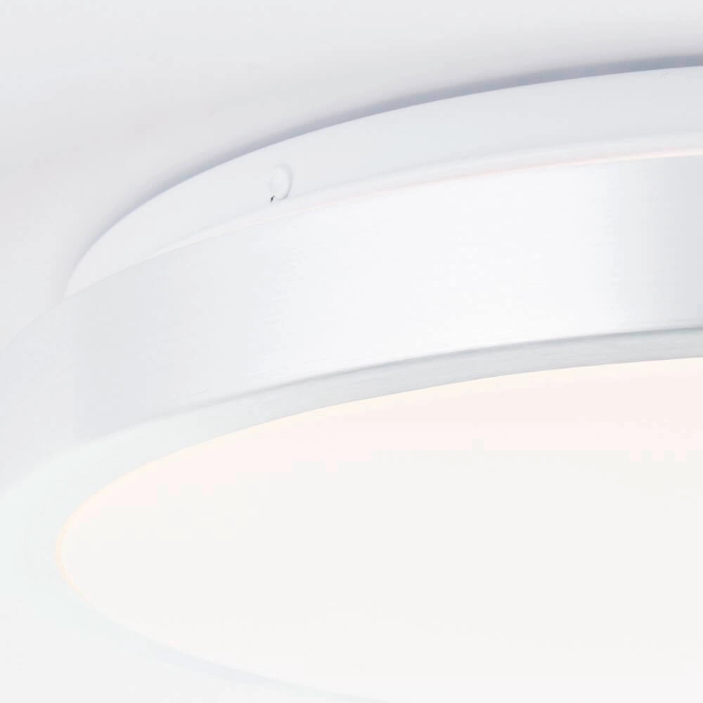 Nikkel plafondlamp Livius met wit Ø 33cm Brilliant 4004353426476
