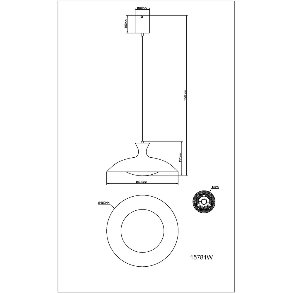 Witte hanglamp Rocha design Ø 40cm Globo 9007371522996