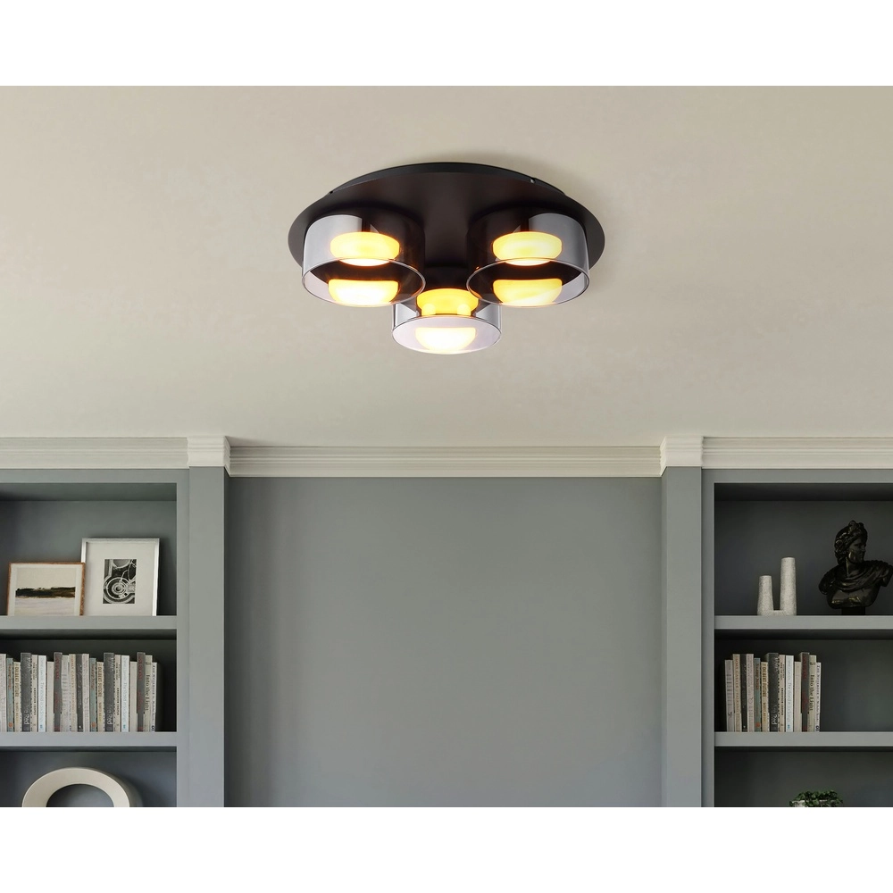 Design plafondlamp Higgins zwart 3-lichts Globo 9007371578894