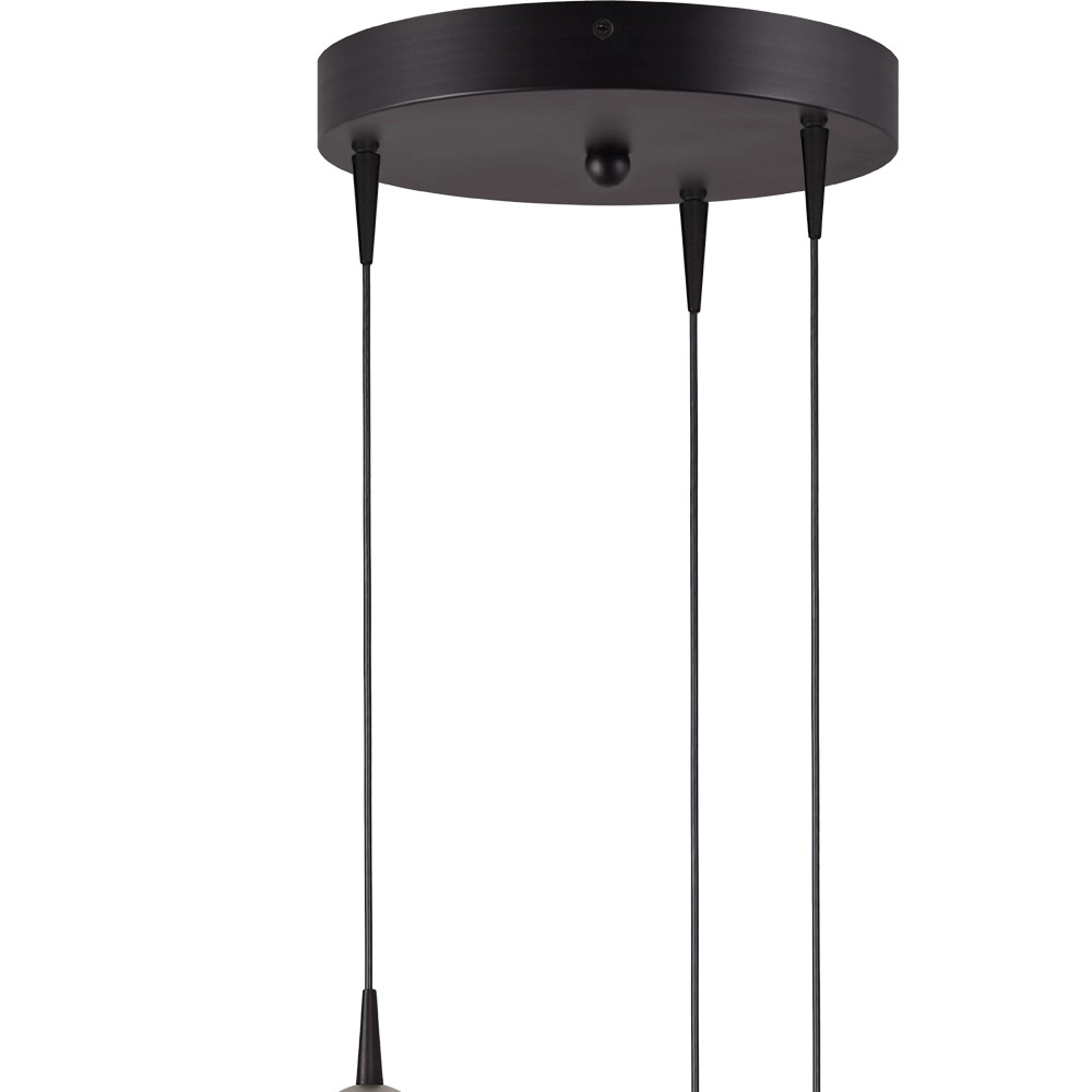 3-lichts hanglamp Talana zwart met nikkel Ø 17cm DTW Masterlight 8718121352244