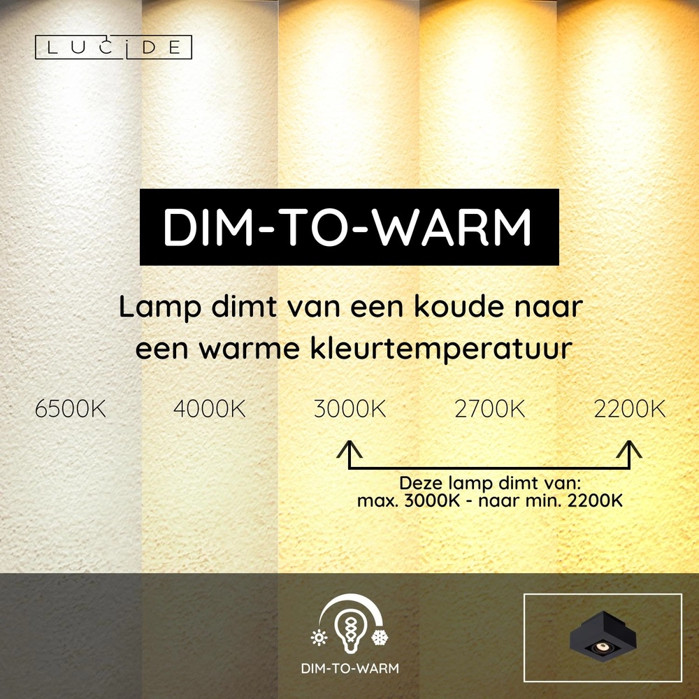 Plafondspot Xirax zwart Lucide 5411212092281