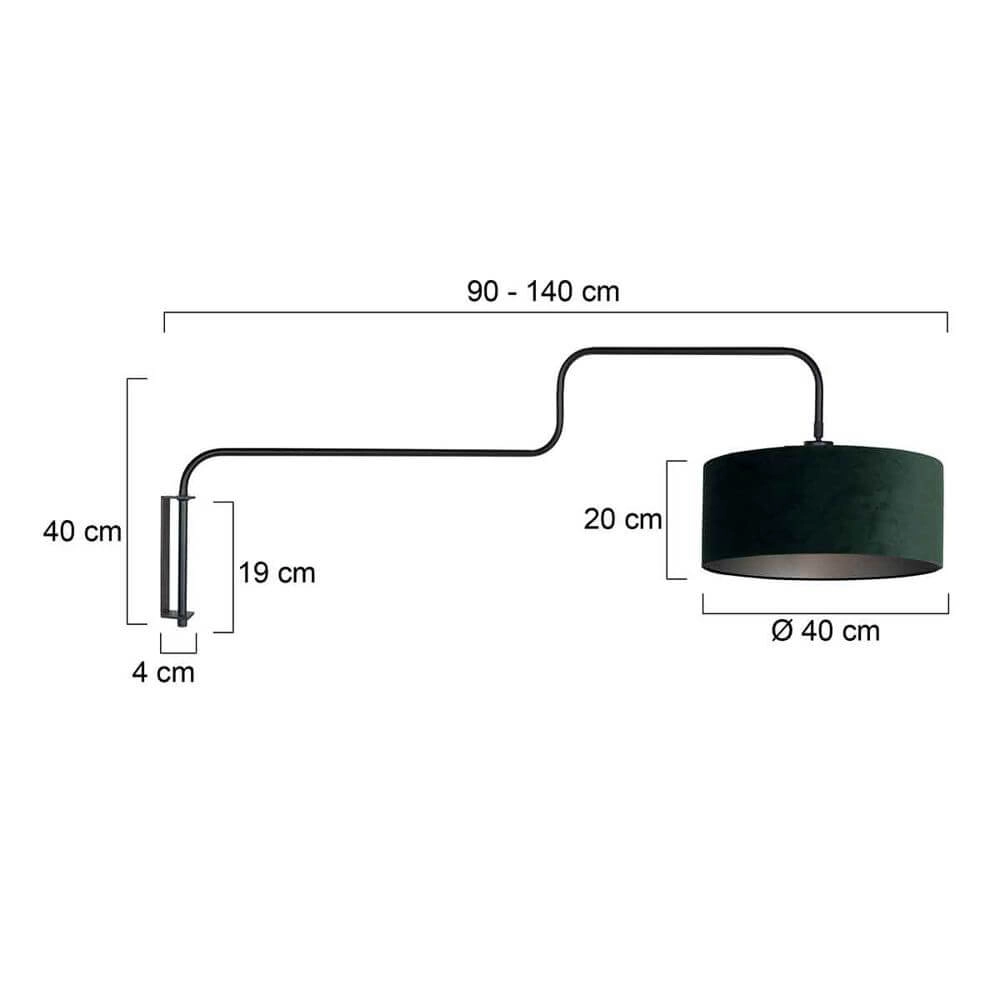 Wandlamp Bloeba zwart met groen Steinhauer 8712746177084