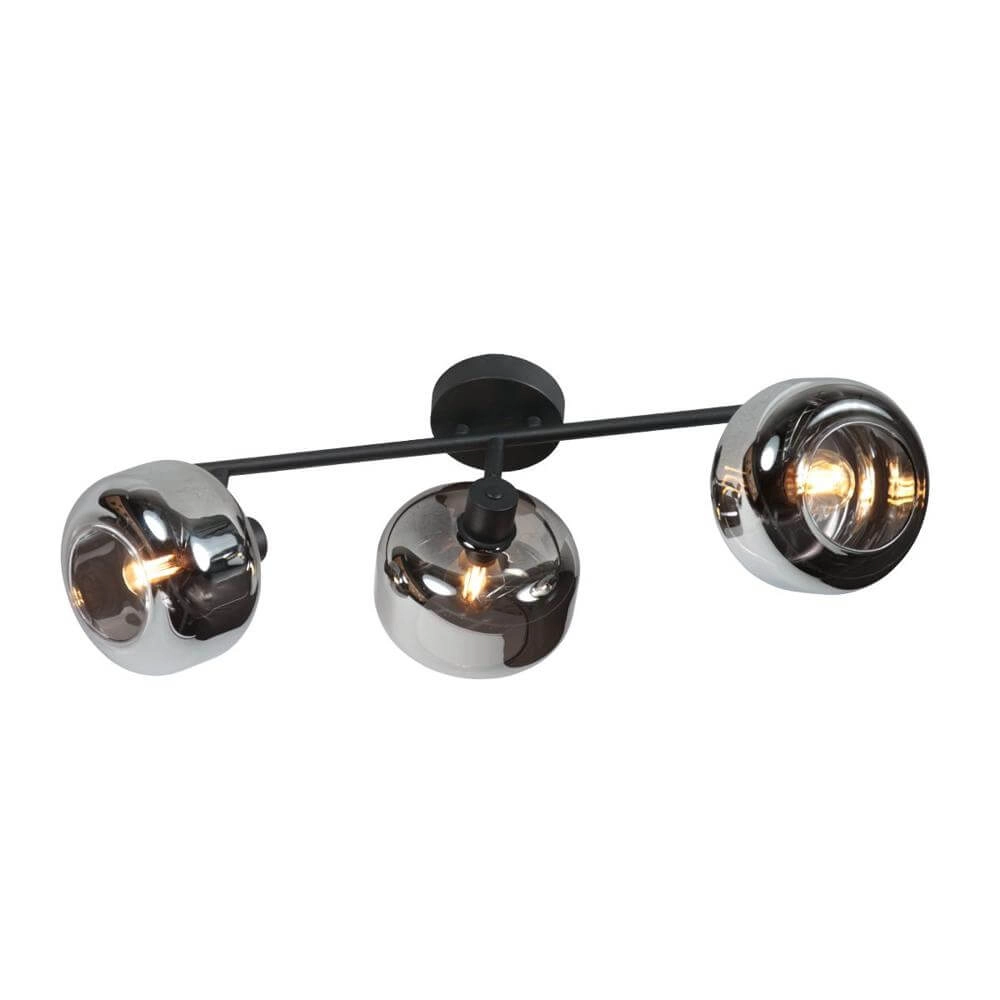 Zwarte plafondlamp Tenebris 3-lichts Steinhauer 8712746178128