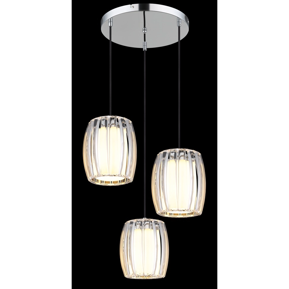 3-lichts hanglamp Maribel chroom rond Globo 9007371580101