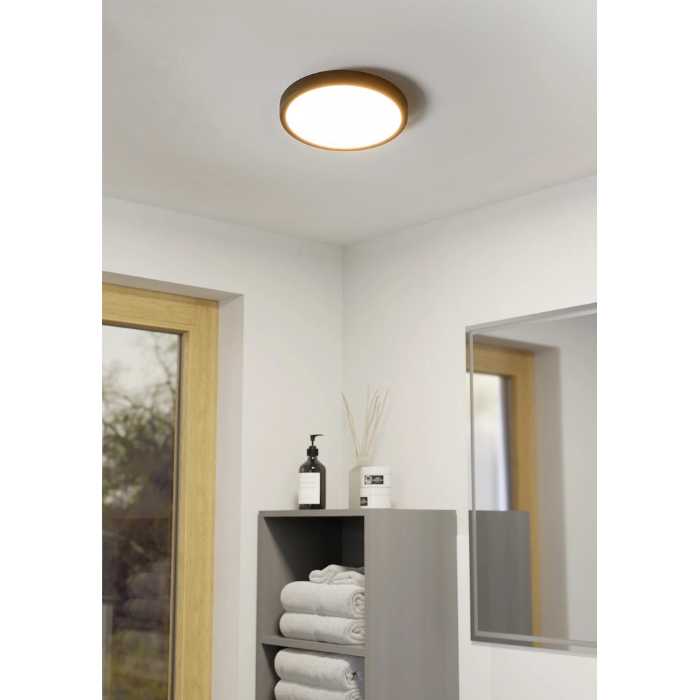 Plafonnière IP44 Fueva 6 rond - zwart - Ø 27,8cm Eglo 9008606330324