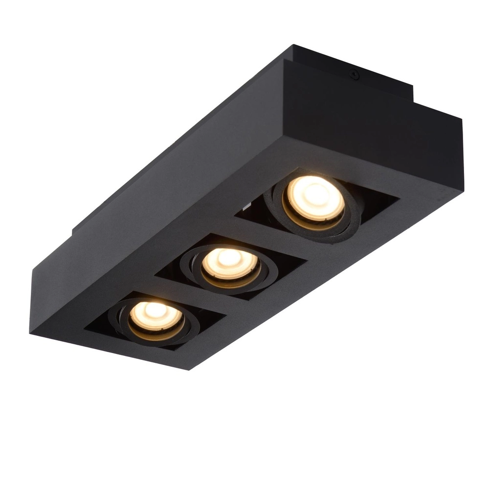 Plafondspot Xirax 3 x 5W zwart Lucide 5411212092328