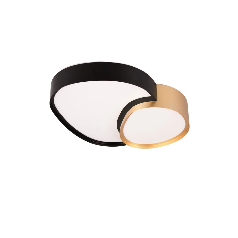 Organische plafonniere Rise 43,5cm zwart met goud Trio 4017807600599