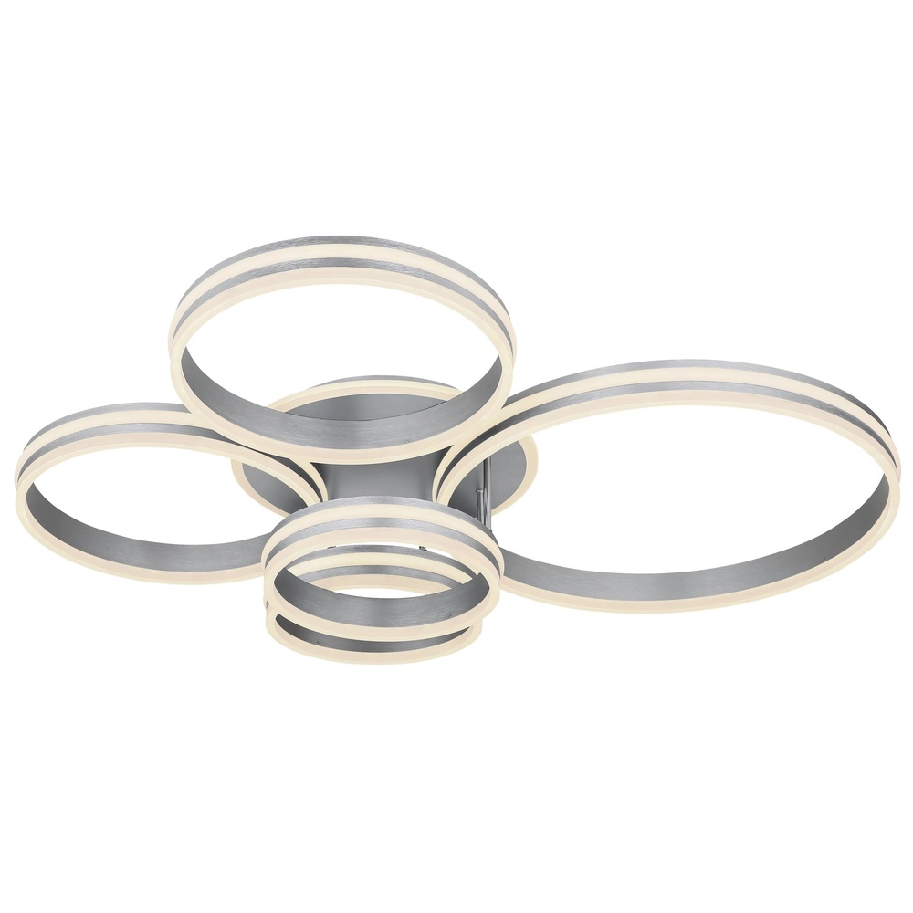 Plafondlamp Rubio grijs 5 ringen