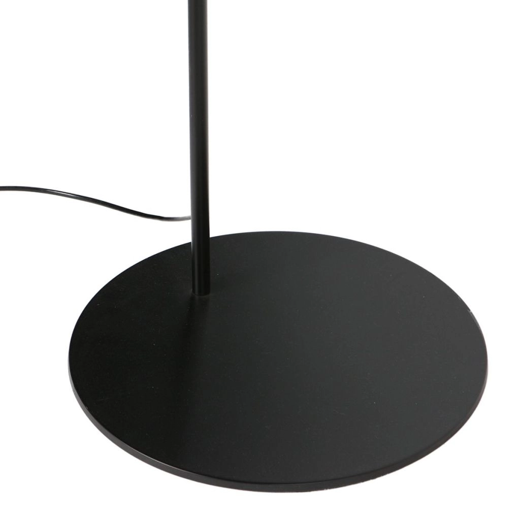 Zwarte vloerlamp Curve met witte kap Ø60cm Steinhauer 8712746185379