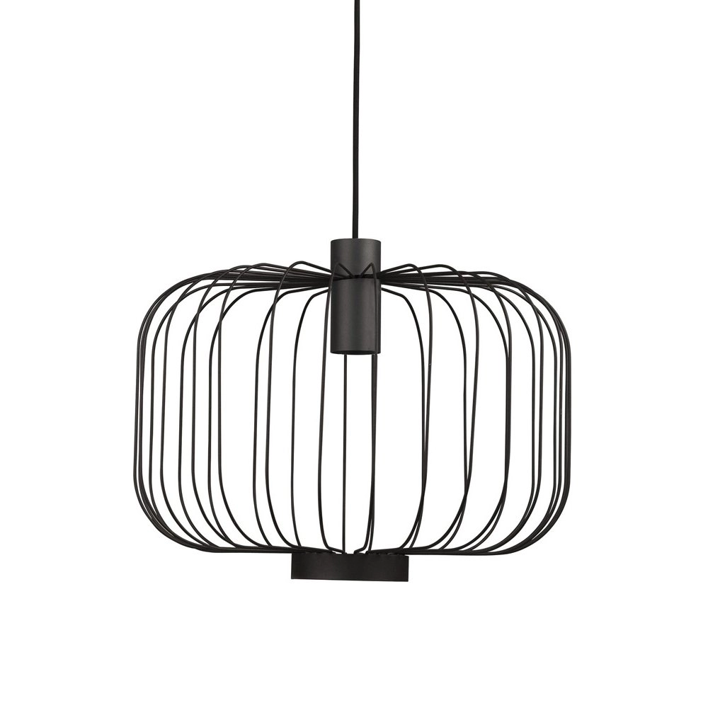 Zwarte draadlamp Allan Ø 48cm