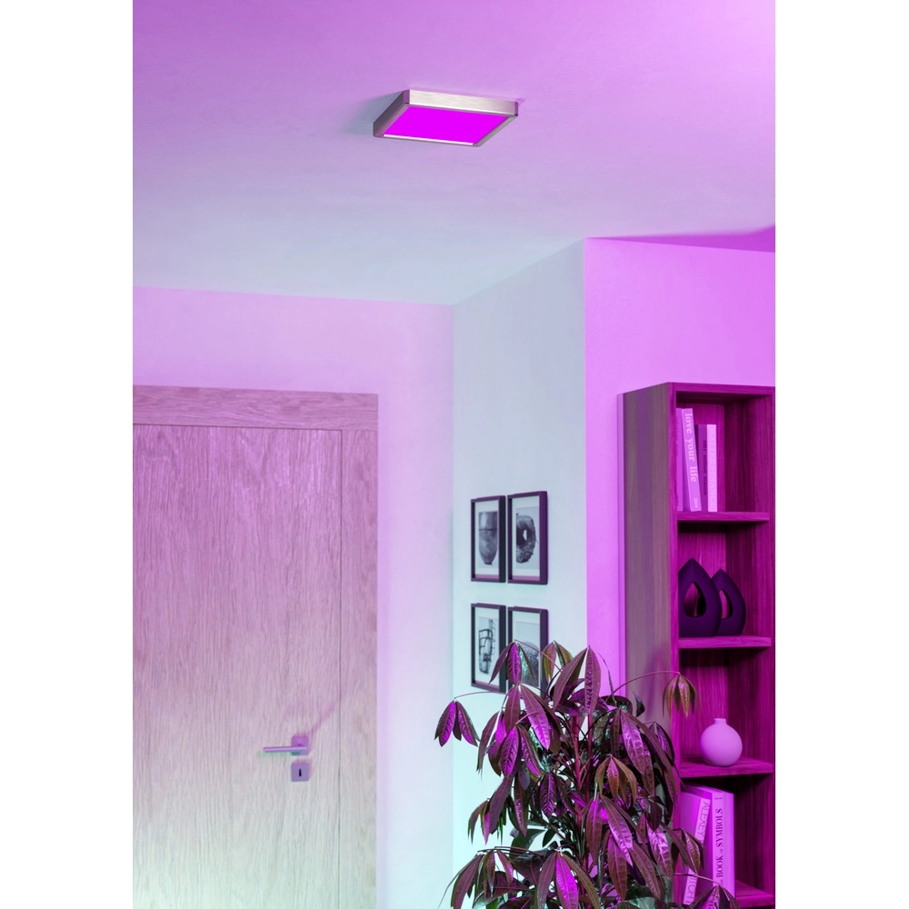 Plafonnière IP44 Fueva 6-Z vierkant - rvs - 22x22cm Eglo 9008606330638