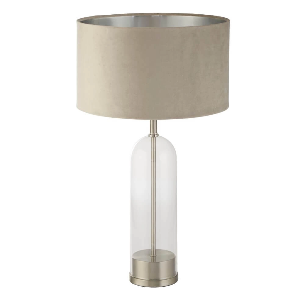Unieke tafellamp Oxford met taupe kap