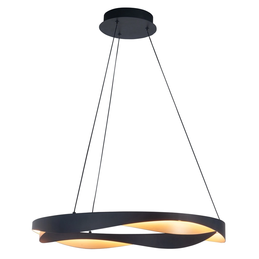 Design hanglamp Ascoli zwart met goud Ø 64cm