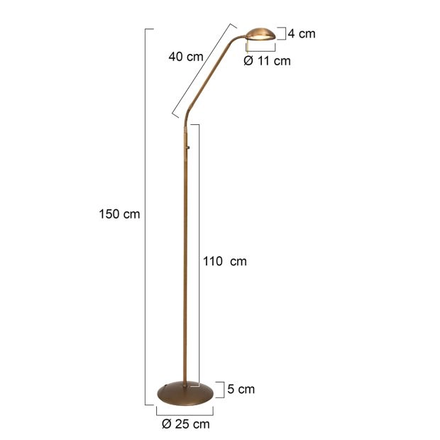 Led staanlamp Mexlite 180cm - 2700K bronsbruin Steinhauer 8712746096361