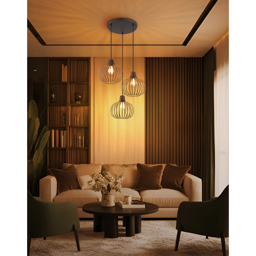 Design hanglamp Mateo 3-lichts roest briun Globo 9007371569144