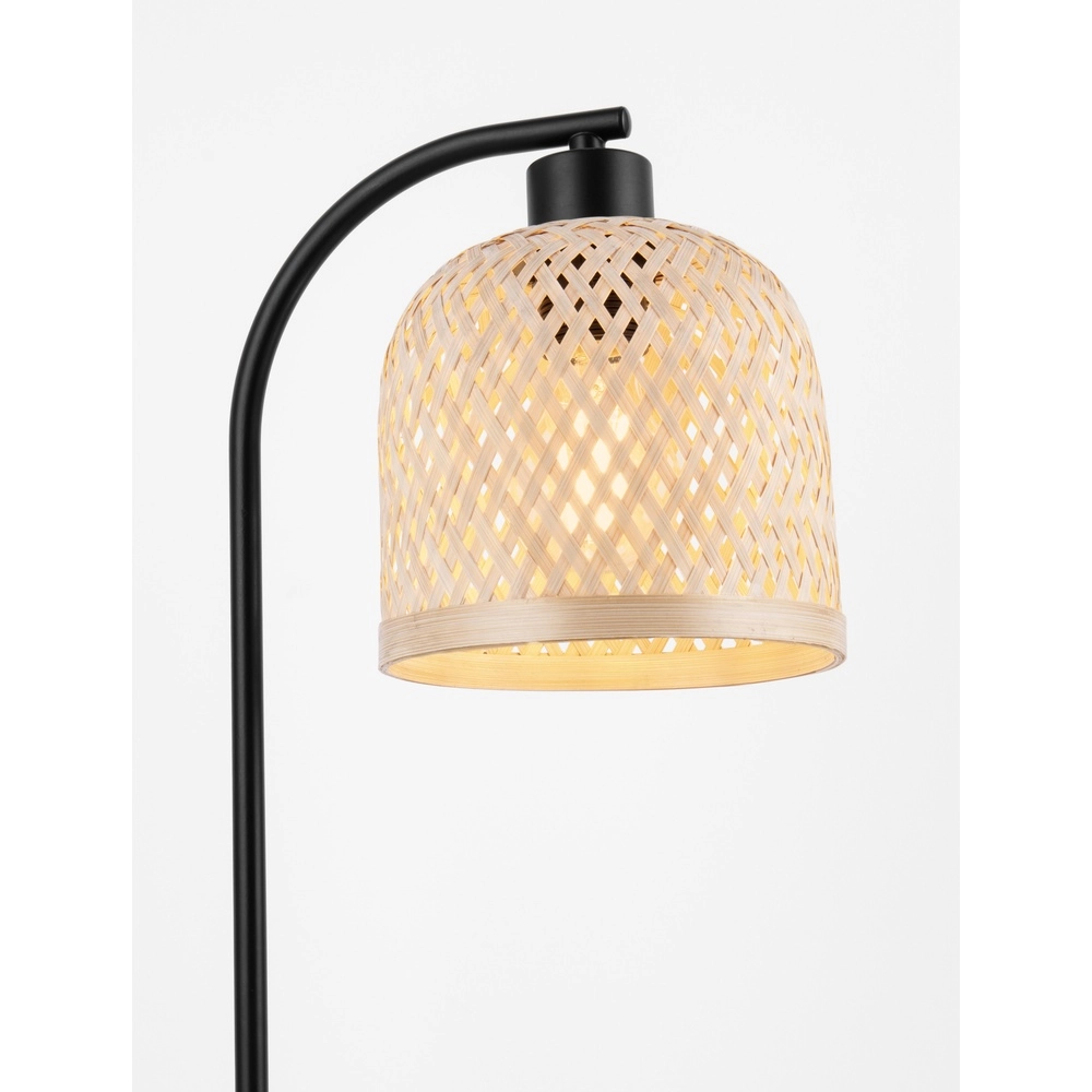 Tafellamp Intra zwart met bamboe kapje Lyora 5212017454805