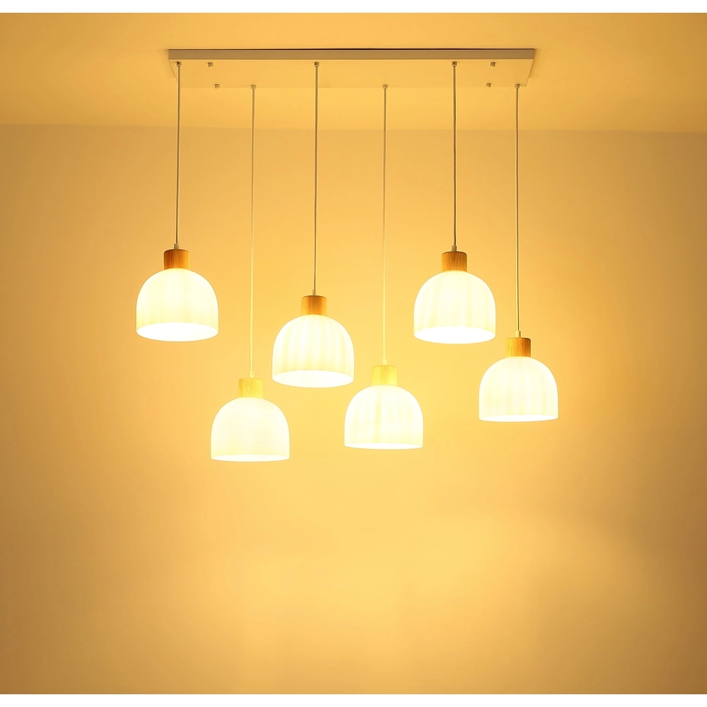 6-lichts hanglamp Swanson wit Globo 9007371584000