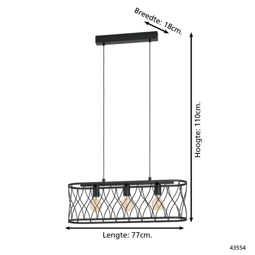Zwarte hanglamp Giltspur Eglo 9002759435547