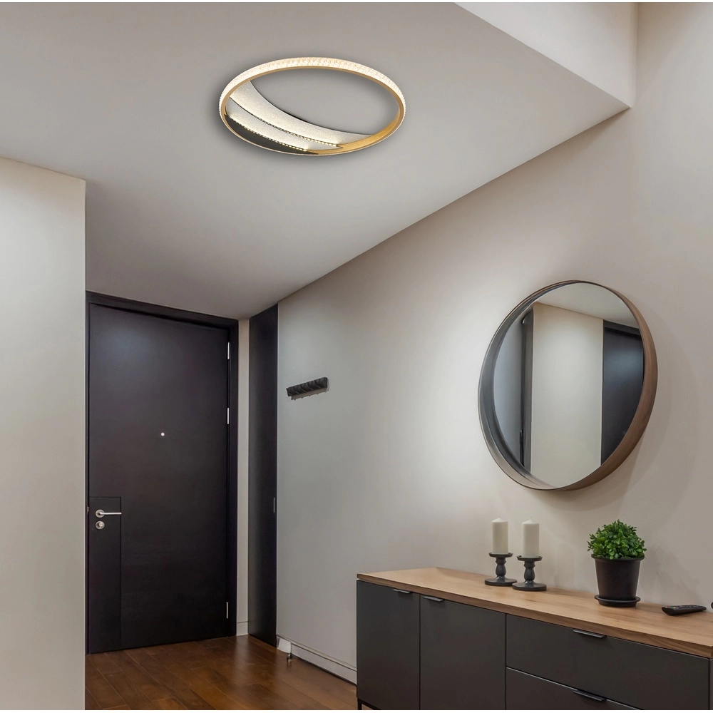 Unieke plafondlamp Constance zwart met goud Ø 41cm Globo 9007371566846