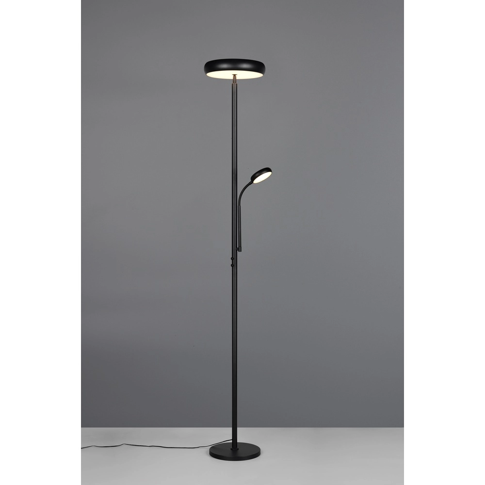 Vloerlamp Palermo zwart met leeslamp Trio 4017807641363
