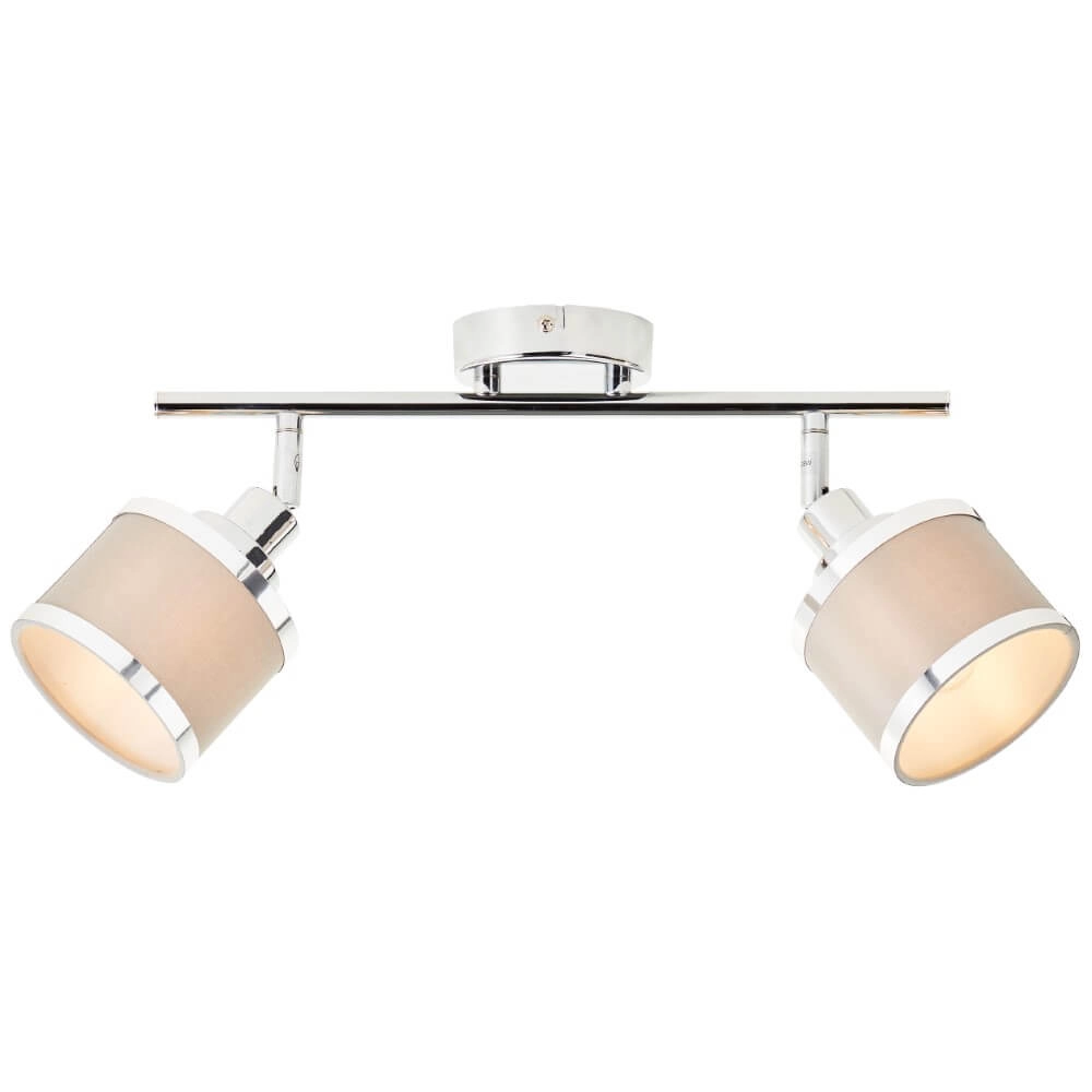 2-lichts plafondlamp Alexia chroom en grijs