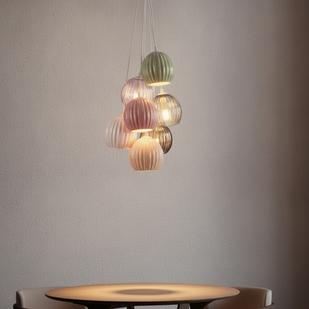 Gekleurde hanglamp Meline 7-lichts