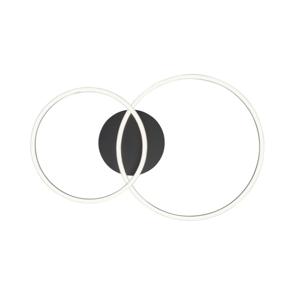 Plafondlamp Ivanka 2-rings zwart Just Light 4043689970536