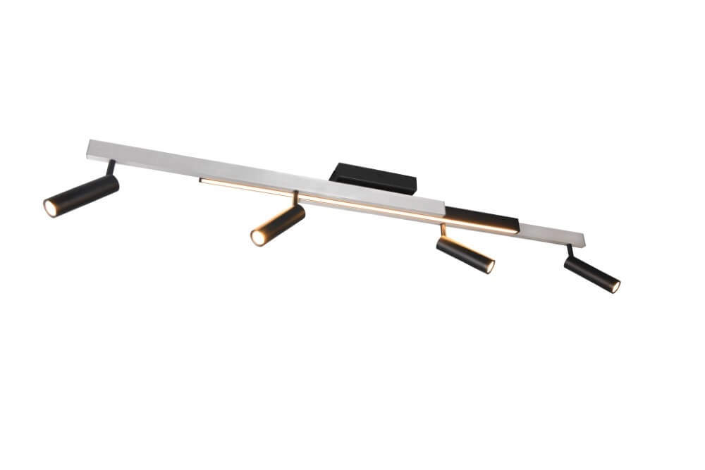 4-lichts led spot Zeno metaal met zwart Trio 4017807614619