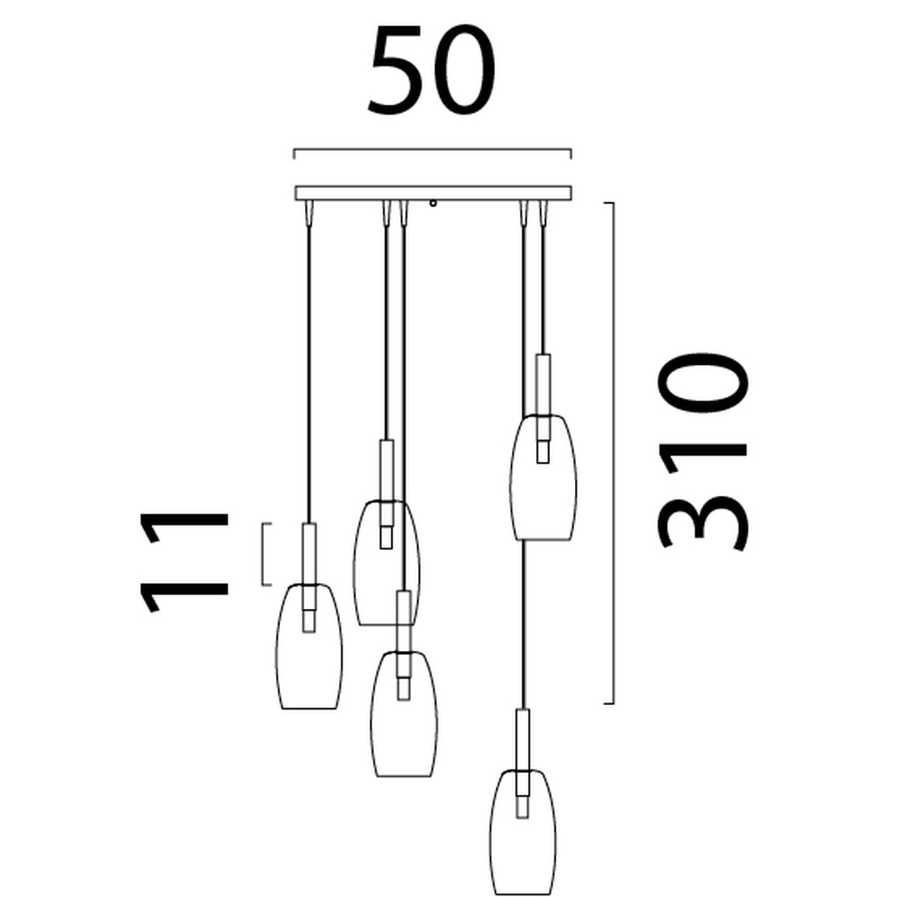 5L vide hanglamp Lido Olive met Ø 24cm gold-fading glas Masterlight 8718121325163