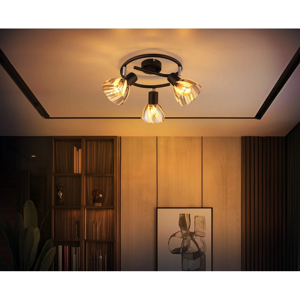 Plafondlamp 3-lichts Zachery zwart Globo 9007371525508