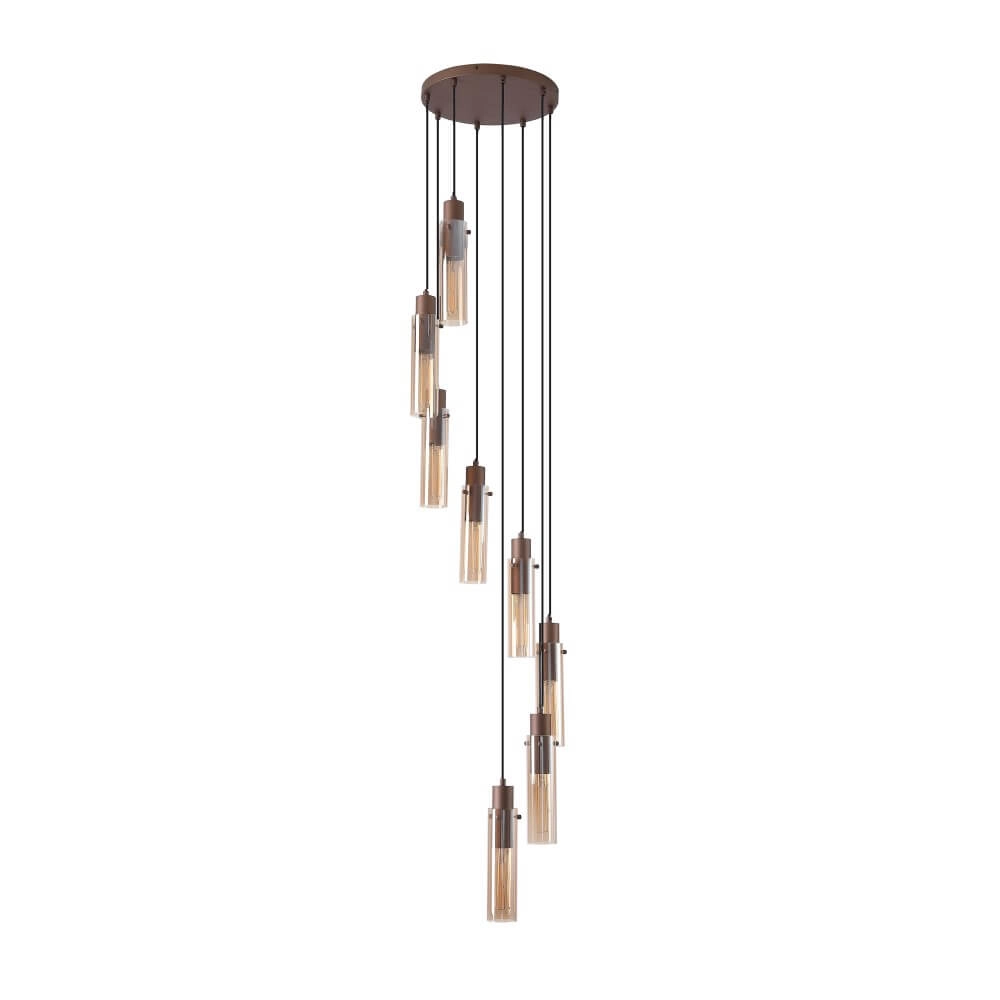 8-lichts vide hanglamp Sweden II rond Searchlight 5053423272061