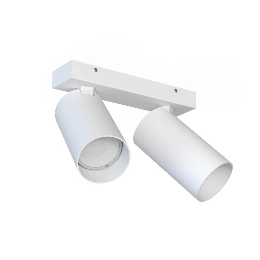 Witte opbouwspot Mono 2-lichts kantelbaar Lyora 5903139781091