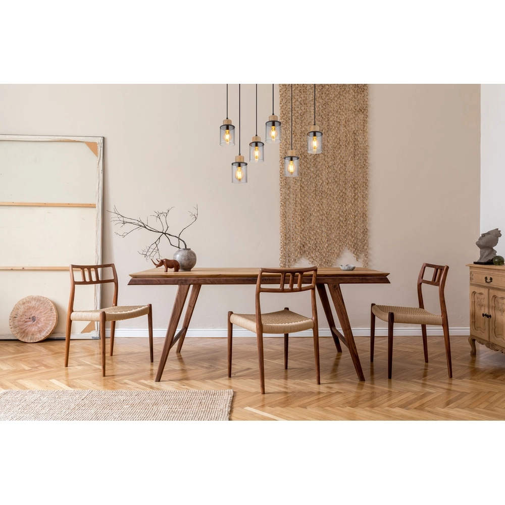 6-lichts hanglamp Reid zwart Globo 9007371448265