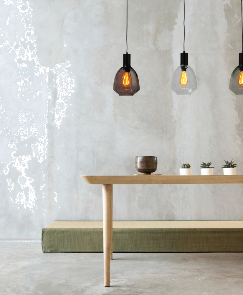 3-lichts hanglamp - zwart - Porto met Nicolette glazen Masterlight 8718121270098