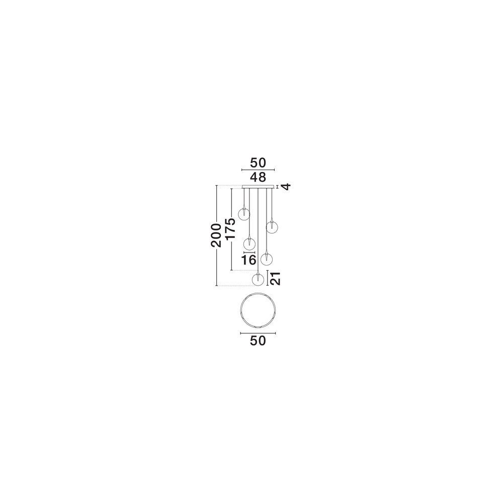 Hanglamp Orenda rond 5-lichts smoke glas Lyora 5212017477644