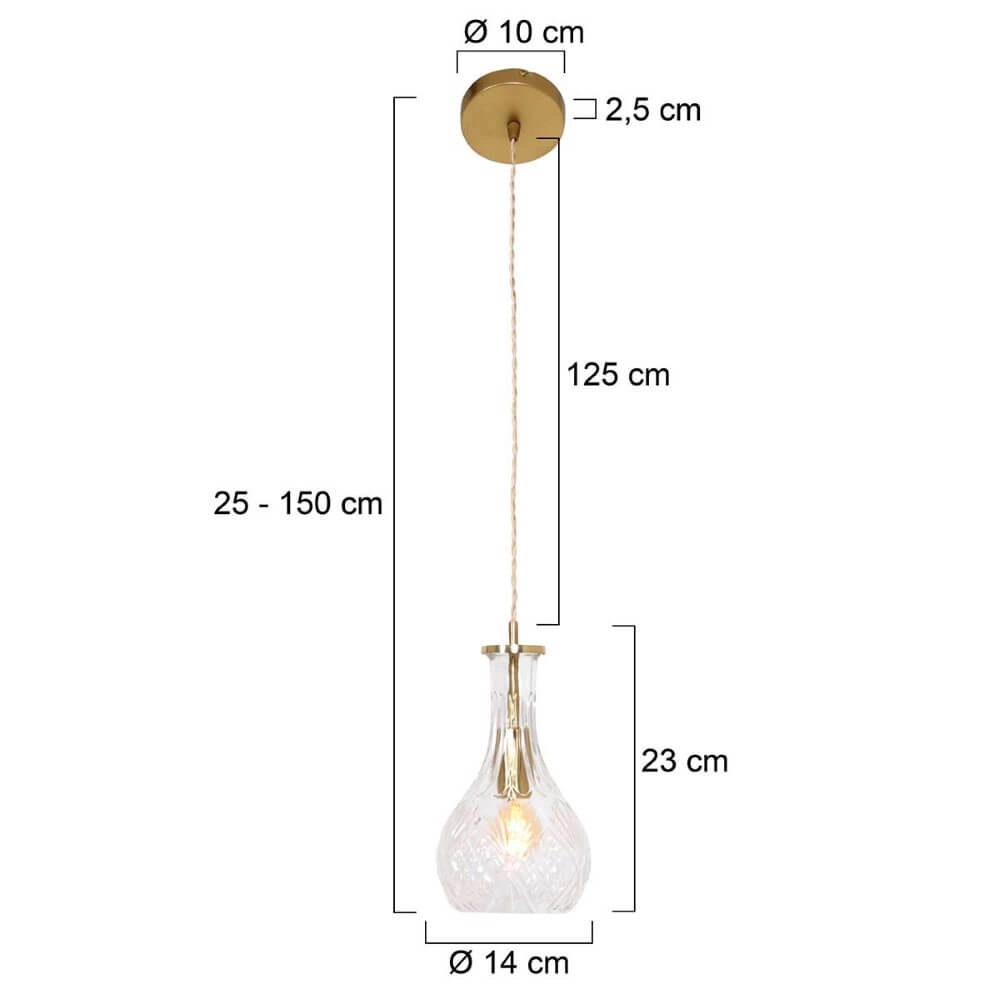 Klassieke hanglamp Grazioglass Ø 14cm Steinhauer 8712746166323