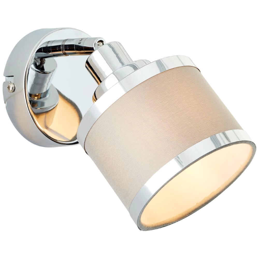 Chroom met grijs wandlampje Alexia design