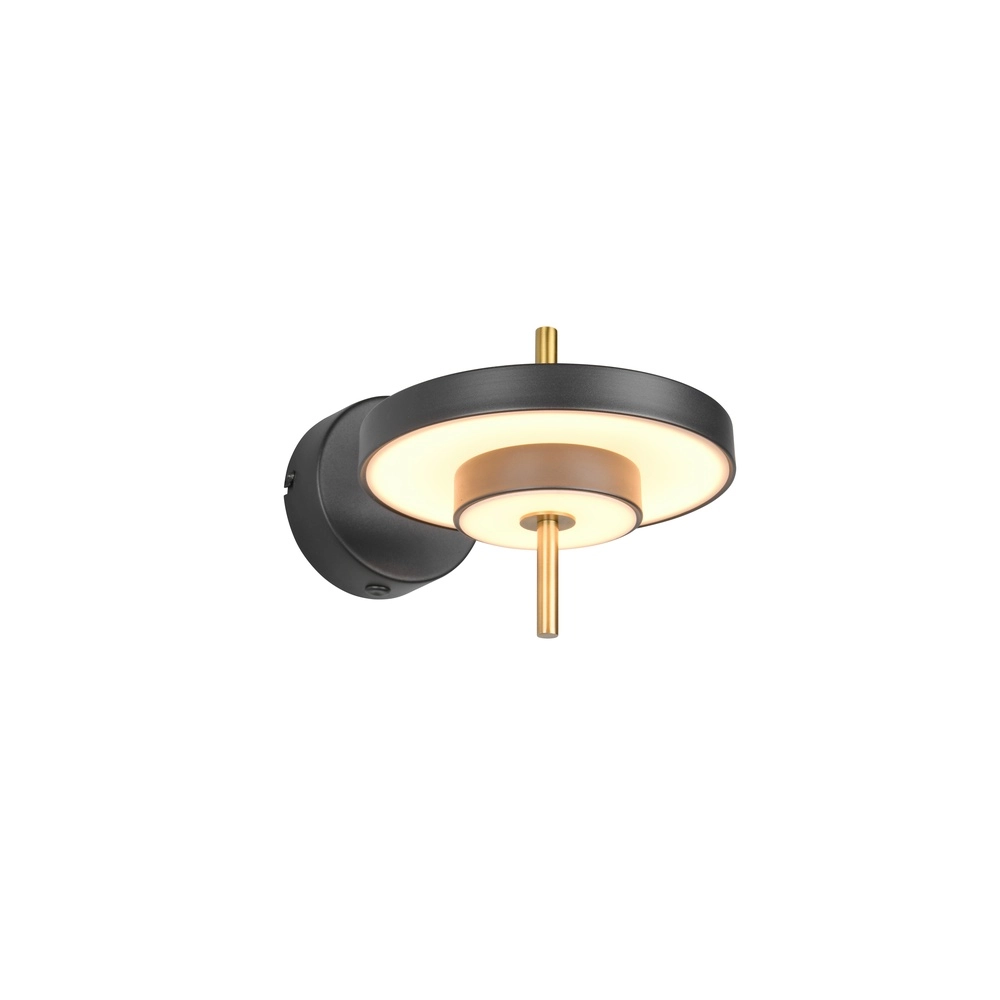Moderne wandlamp Keaton zwart met goud Trio 4017807655742