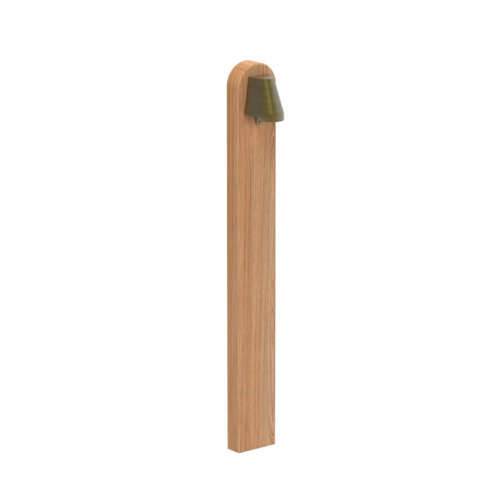 Houten tuinlamp Beamy Teak en verweerd messing