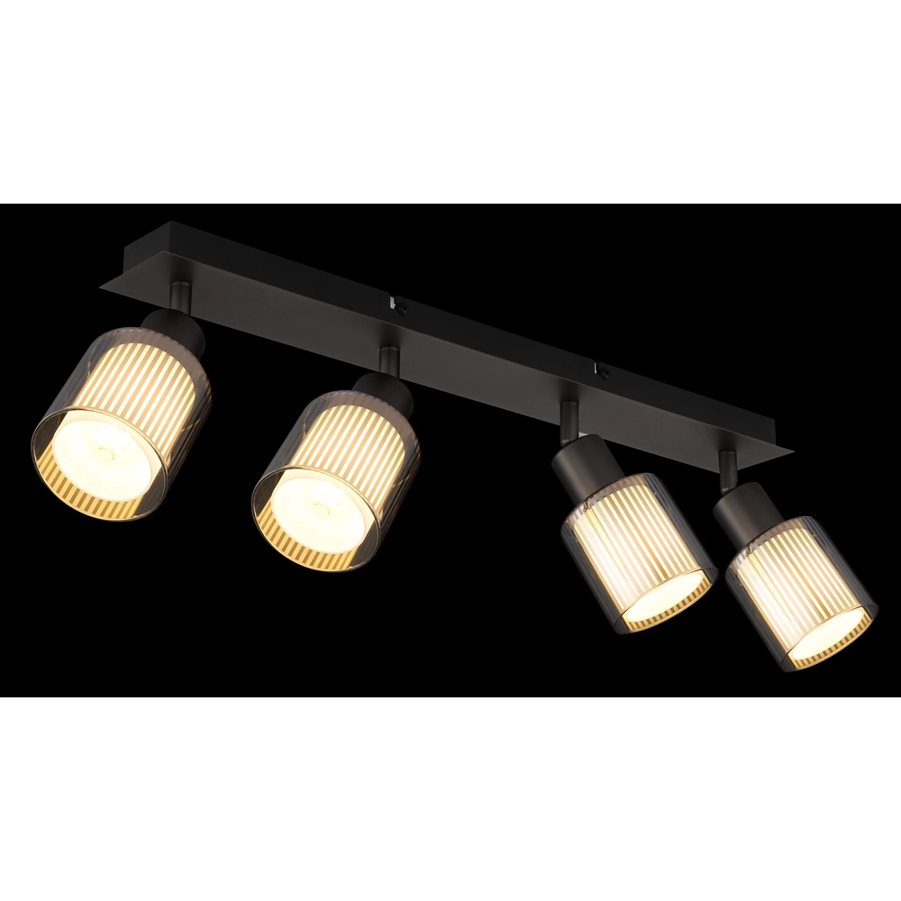 Design plafondlamp Villegas 4-lichts gunmetal Globo 9007371578948