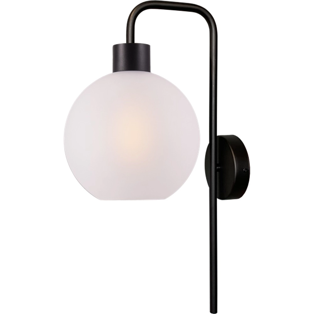 Wandlamp Lazise zwart met wit glas
