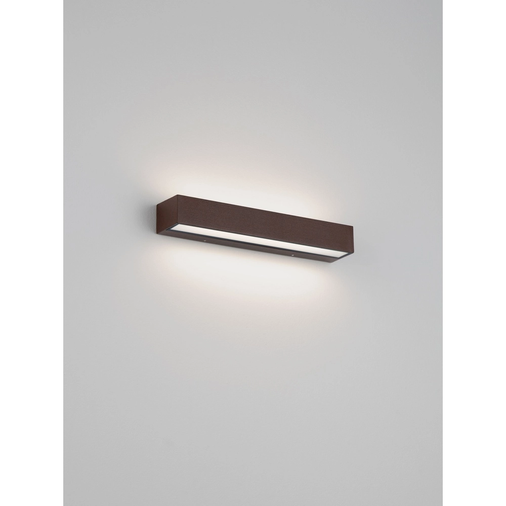 Strakke wandlamp Lane roestbruin 36cm - 28W Lyora 5212017496836