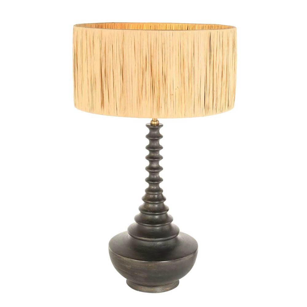 Unieke tafellamp Bois met strokleurige kap Steinhauer 8712746172560