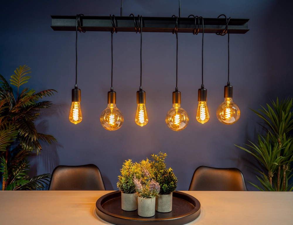 6-lichts hanglamp Townshend 6 zwart Eglo 9002759437121