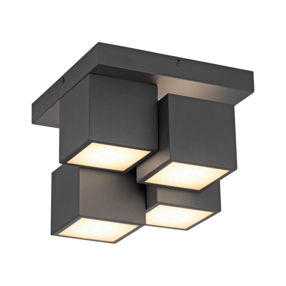 Zwarte plafondlamp Tetris zwart