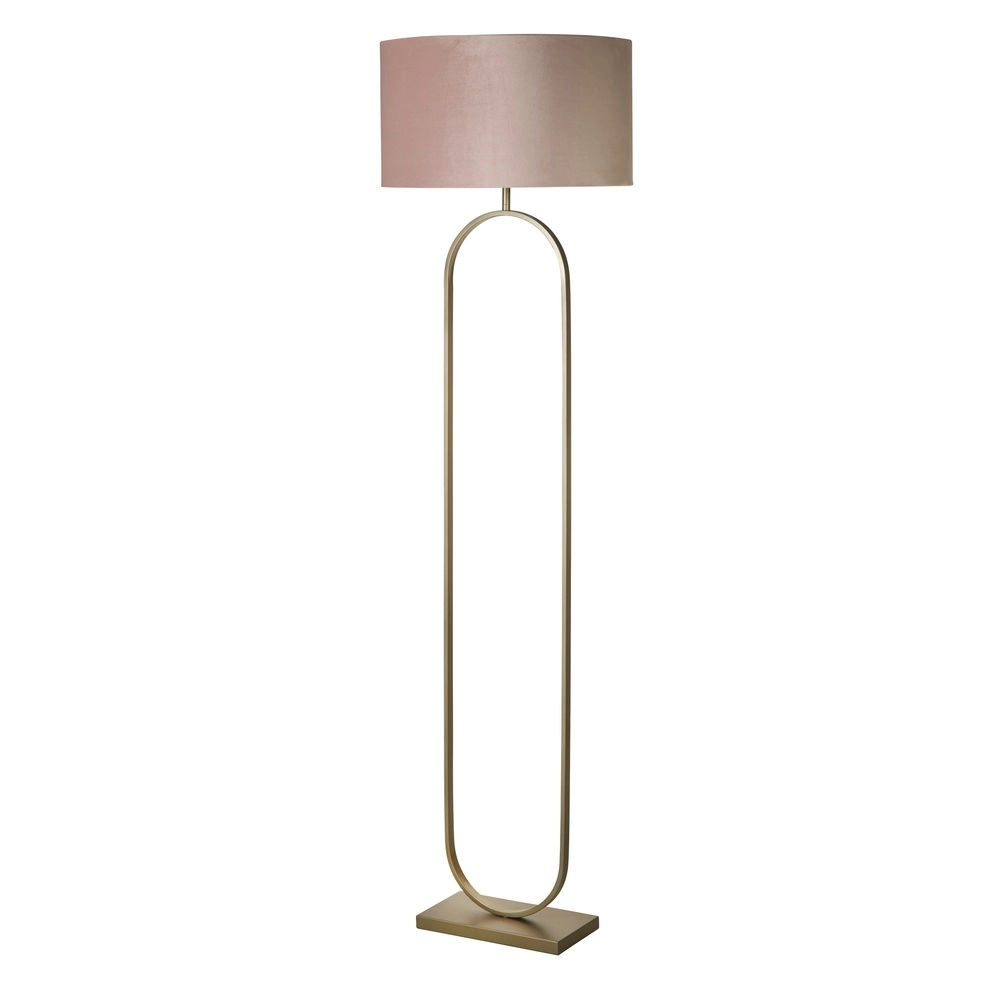 Vloerlamp Modish brons met roze kap