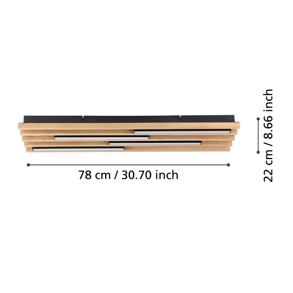 Houten led plafonnière Marreira 78cm Stars of Light 9002759398996